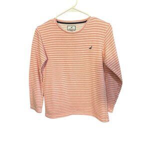 Properly Tied Youth XL Striped Long Sleeve‎ Shirt Orange & White Cotton